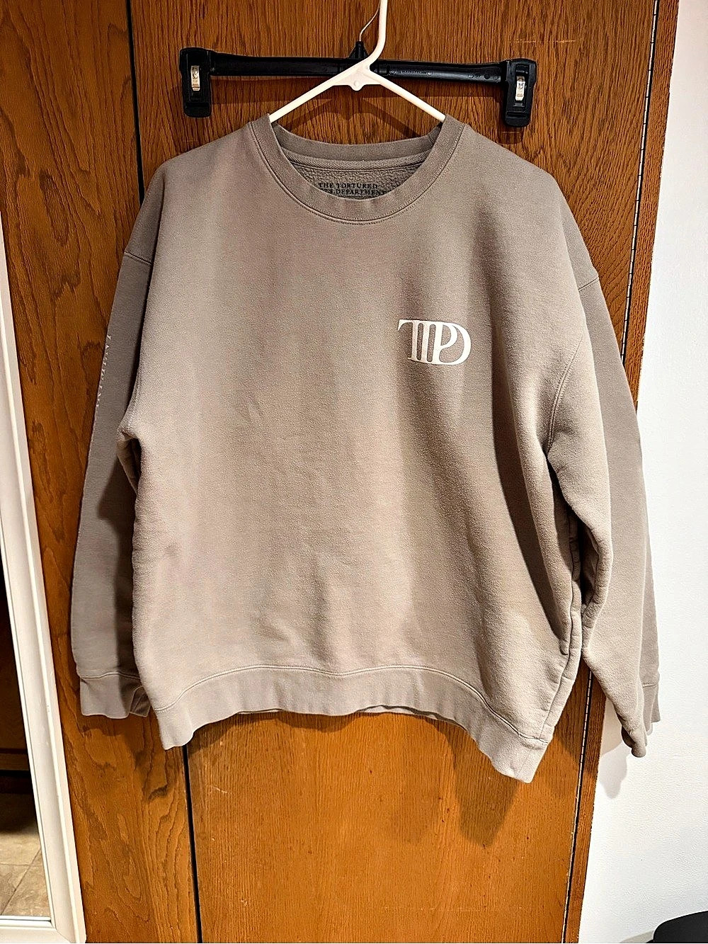 Taylor Swift The Tortured Poets Department Beige Women’s Crewneck Sweater XL